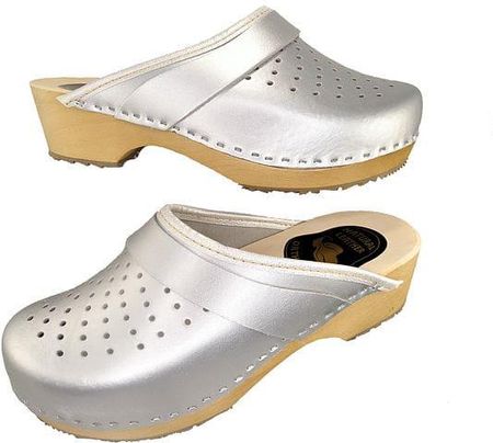 Janex Nie Drewniaki Damskie Srebrne 7065 36