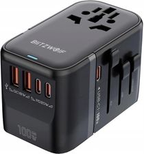 Zdjęcie Blitzwolf BW-TA2 Adapter Podróżny Ładowarka 5w1 2xUSB Pd 2xC Qc +C GaN 100W - Rumia