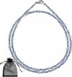 Agalag Naszyjnik KAMIEŃ KSIĘŻYCOWY AKWAMARYN faset 2-3mm Srebrne Zapięcie 43cm