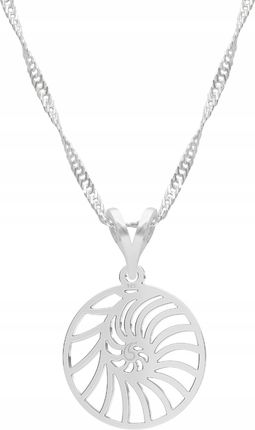 Larezo Łańcuszek srebrny naszyjnik 925 Muszelka Muszla