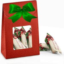 Zdjęcie Krówki świąteczne z logo w eleganckim czerwonym pudełku - Skoczów