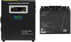 Zdjęcie Zestaw: zasilacz awaryjny Volt Sinus Pro 500 W 500VA/300W + akumulator Green Cell AGM VRLA 12V 20Ah - Miasteczko Śląskie
