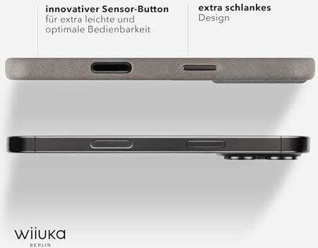 WIIUKA Hoes voor iPhone 17 Pro, leer uit Duitsland, leren hoes extra dun, premium telefoonhoes, case, Qi, skiin More, vintage bruin