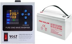 Zestaw: zasilacz Volt Sinus Pro 850E 500VA/850W + akumulator Volt DEEP CYCLE VPRO SOLAR 12V 110Ah