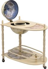 Gravora Globobar Drewniany na K�kach z Map� �eglarsk� i Malowid�ami Renesansowymi, 70x45x88 cm, Zielono-Bia�y (G01118234)