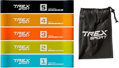 Zdjęcie Trex Sport Zestaw 5 Taśm Oporowych Mini Band Neon 1-18Kg Z Woreczkiem Kolorowe - Duszniki-Zdrój