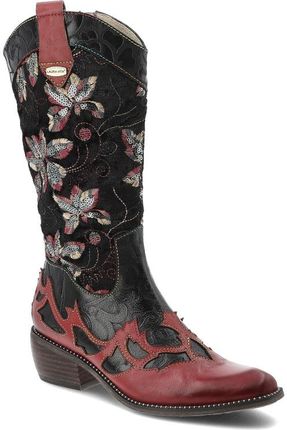 Czerwone Kozaki Laura Vita Eleganckie Buty Damskie