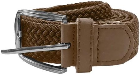 Męski duży pleciony pasek Double brązowy