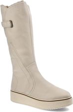 Zdjęcie Białe Kozaki Rieker Bardzo Ciepłe Obuwie Damskie Na Płaskiej Podeszwie - Trzebinia