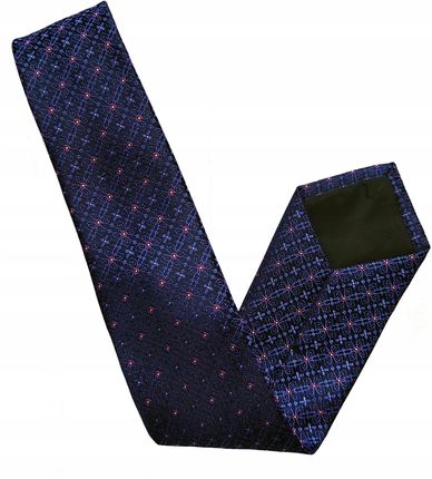Klasyczny Krawat wiązany w delikatny wzór granat w kropki