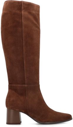 Zamszowe kozaki na obcasie - KOTYL 4729 CZEKOLADOWE