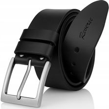 Pasek m�ski sk�rzany klasyczny Reverse pas do spodni Pude�ko Czarny 145cm