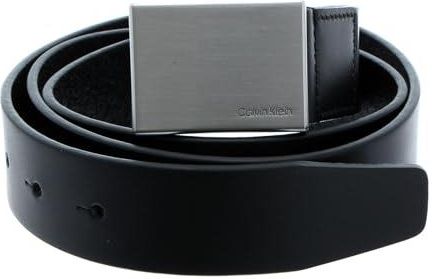[AC] Calvin Klein Męski pasek Formal Plaque Belt 3,5 cm skórzany pasek, czarny (black 001), 85|#85|#673 (Herstellergröße: 85)