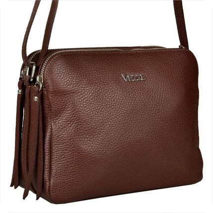 Torebka skóra naturalna brązowa listonoszka VEZZE