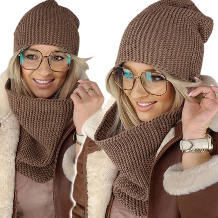 zimowy Komplet damski Czapka Komin szal Ciepły produkt polski Nowe