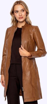 Płaszcz ze skóry naturalnej owczej brązowy