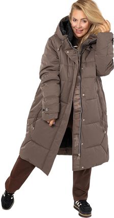 Długi zimowy pikowany płaszcz kurtka ciepła SUZANA PLUS SIZE