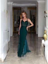 Zdjęcie Sukienka długa Boda kolor butelkowa zieleń - Maków Podhalański