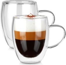 Zdjęcie SZKLANKI TERMICZNE 2szt. 320ml Z PODWÓJNĄ SCIANKĄ DO KAWY HERBATY 139821 - Dzierżoniów