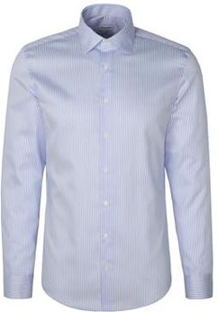 [AC] Seidensticker Męska koszula biznesowa - slim fit - łatwa do prasowania - kołnierz Kent - długi rękaw - 100% bawełna, niebieski, 42