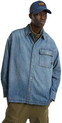 [AC] G-STAR Męska koszula Boxy Fit Flap Pocket, Niebieski (Antique Faded Thames D25517-d539-g924), M