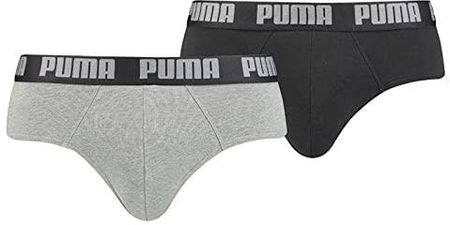 [AC] Puma Majtki męskie basic (zestaw 2 szt.), ciemnoszary melanż/czarny., L