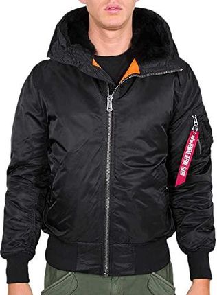 [AC] Alpha Industries Męska kurtka bomberka z kapturem MA-1 Black