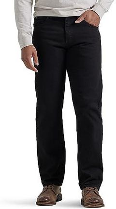 [AC] Wrangler męskie dżinsy Authentics Classic Relaxed Fit Flex, czarny, 44W / 30L