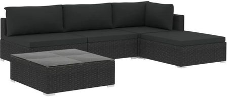 Gravora Zestaw Rattanowych Mebli Ogrodowych Czarny Narożnik 70X70X52,5cm G05157733