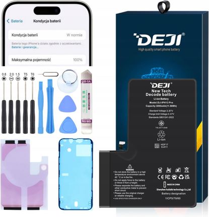 Bateria Deji Bateria 3095Mah Bez Komunikatu Do Apple 13 Pro Zestaw