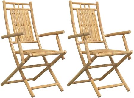 Gravora Składane Krzesło Ogrodowe Bambusowe 53X66X99cm Naturalne G09139275