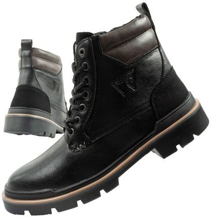 Wrangler Nevada buty męskie sztyblety trzewiki eleganckie modne sznurowane czarne