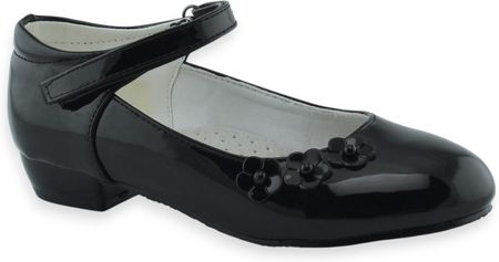 Lakierowane balerinki na obcasie dla dziewczynki Wojtyłko 1357 Czarne