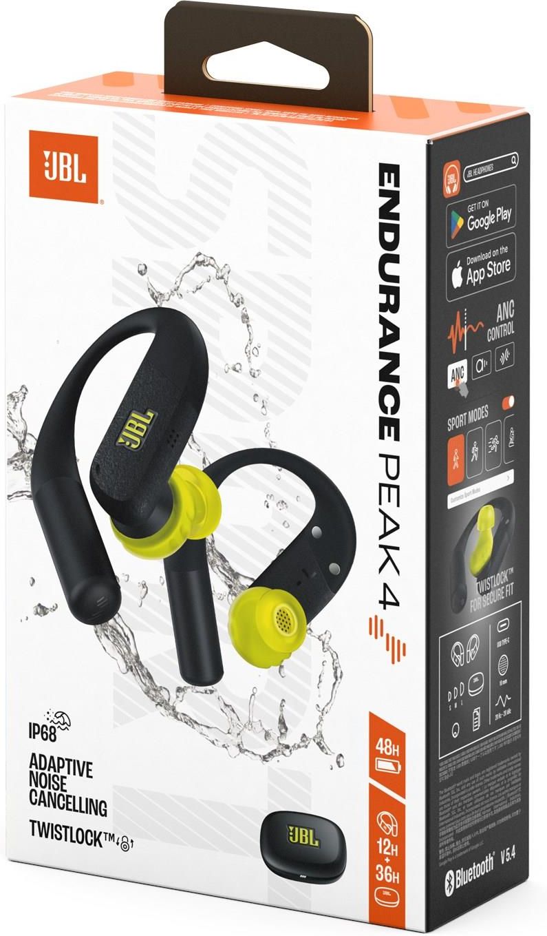 фото Навушники TWS JBL Endurance Peak 4 Black/Lime (JBLENDUPEAK4BLKL)