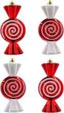 Zdjęcie Mica Decorations Bombki Formówka 4szt. Czerwone Plastikowe 13cm  - Wiślica