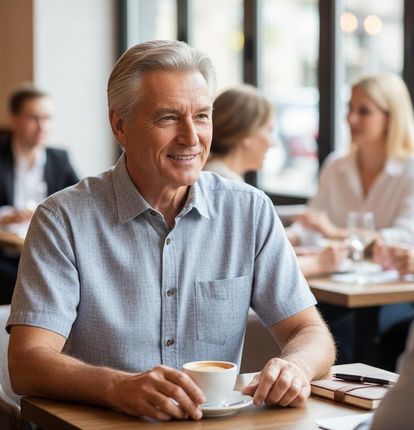 Modna Stalowa Koszula Wzorek Krótki Rękaw Świetna Bawełna z lnem rozmiar 41