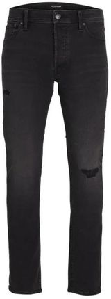 Duże męskie spodnie jeansowe z przetarciami Jack & Jones 12265147 czarne
