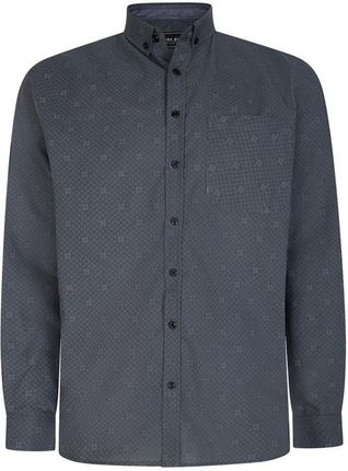 Duża wzorzysta koszula męska z długim rękawem Kam 6033 LS ciemnoszara