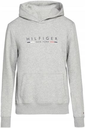 Bluza męska dresowa szary TOMMY HILFIGER sportowa z kapturem szara r. XL