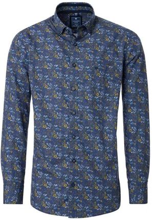 Duża męska koszula wzorzysta z długim rękawem Redmond 252035111-100 granatowa