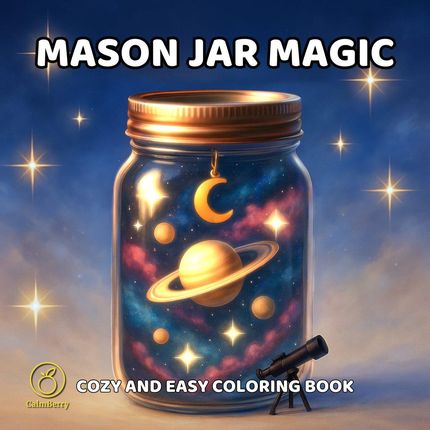 Mason Jar Magic: Magia w Słoikach – Kolorowanka dla Dorosłych i Nastolatków