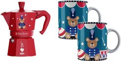 Zdjęcie Bialetti Joyful Christmas Moka Express 6Tz 300ml + 2 Kubki Czerwony - Nowa Ruda