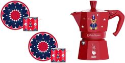 Zdjęcie Bialetti Joyful Christmas Moka Express 3Tz 150ml + 2 Filiżanki Ze Spodkami Czerwony - Dobczyce