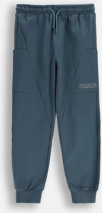 Ocieplane spodnie dresowe z kieszeniami wiązane sznurkiem w pasie  o fasonie REGULAR