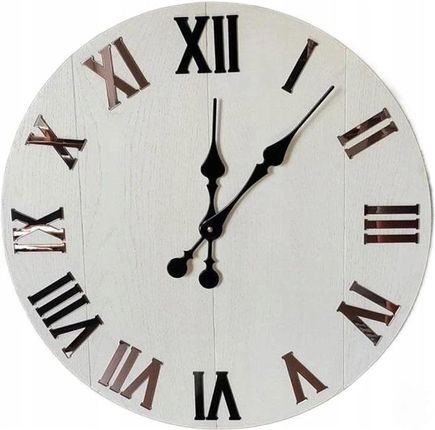 Modernclock Zegar Na Ścianę Nowoczesny Efektowny Okrągły Cichy Do Kuchni Salonu Pokoju (MRZYMWOODWHITEBLACK)