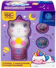Zdjęcie Astra Stempel Z Naklejkami Astrafun Jednorożec 100 Naklejek Wielokrotnego Użytku + Książeczka Art Pap - Trzebnica