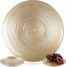 Talerz Z�oty Szklany Deserowy P�ytki Ma�y Na Ciasto Desery Przek�ski 21cm 