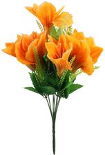 Zdjęcie Goliat Bukiet 9 Amarylisów Pomarańczowych Sztuczne Kwiecie O Wysokości 40cm - Piła