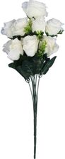 Zdjęcie Goliat Bukiet 11 Róż Z Bukszpanem 54cm Biały - Trzcianka