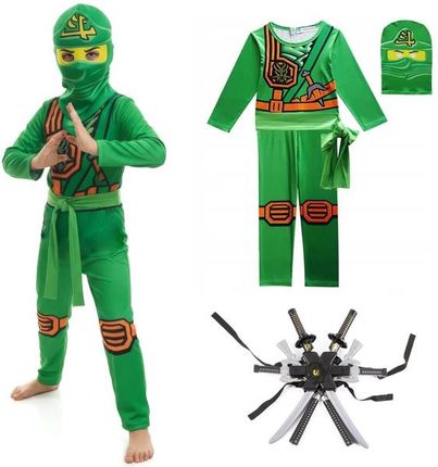 Strój NINJAGO Lloyd kostium HALLOWEEN NINJA + duży zestaw akcesoriów